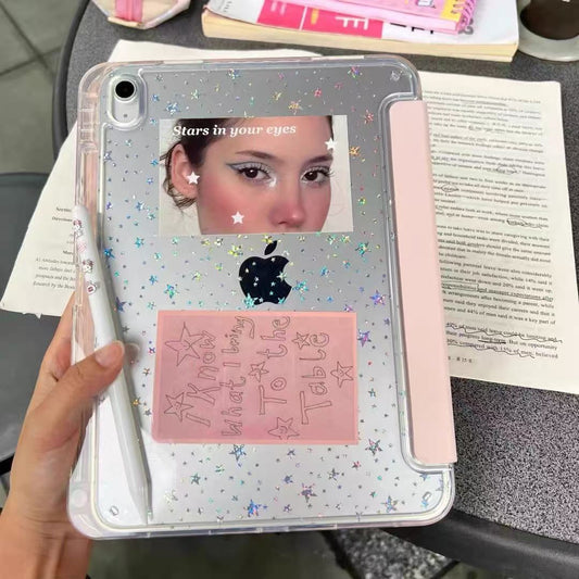 Suitable for 26Ipad12Th Generation Protective Case 3+Y Type Air8/7 Acrylic 10.5 Anti-Bending Pen Slot 11Th Generation Case Back Card