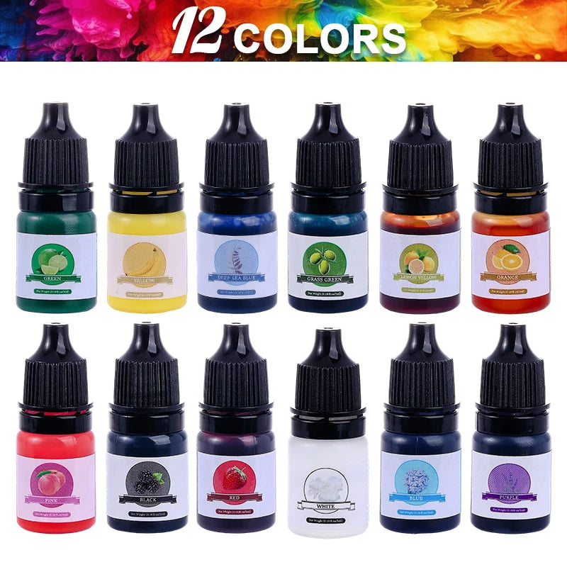 Epoxy Resin Color Pigment 24 Vivid Colors Liquid Epoxy Pigment Highly Concentrated Translucent Resin Dye for Art DIY Jewelry