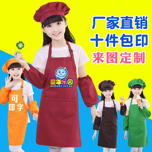 Children's apron painting clothes kindergarten painting art waterproof overcoat logo printing children's baking apron