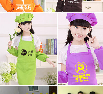 Children's apron painting clothes kindergarten painting art waterproof overcoat logo printing children's baking apron