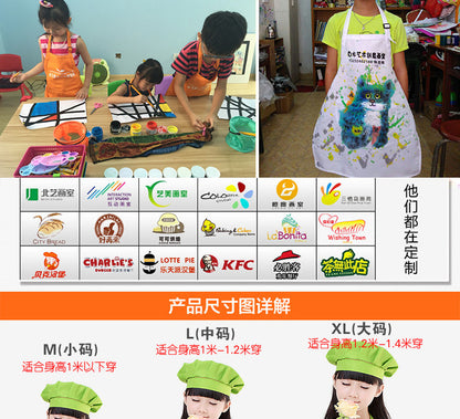 Children's apron painting clothes kindergarten painting art waterproof overcoat logo printing children's baking apron