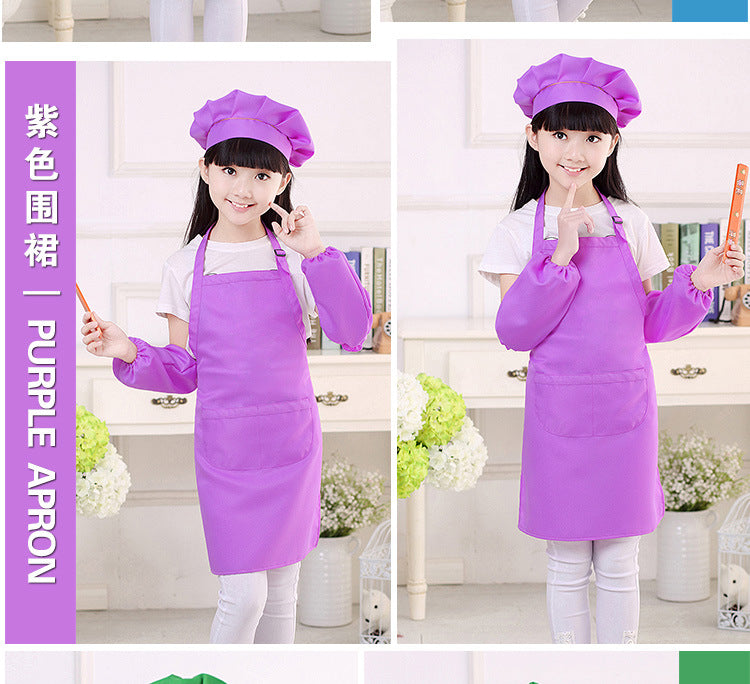 Children's apron painting clothes kindergarten painting art waterproof overcoat logo printing children's baking apron