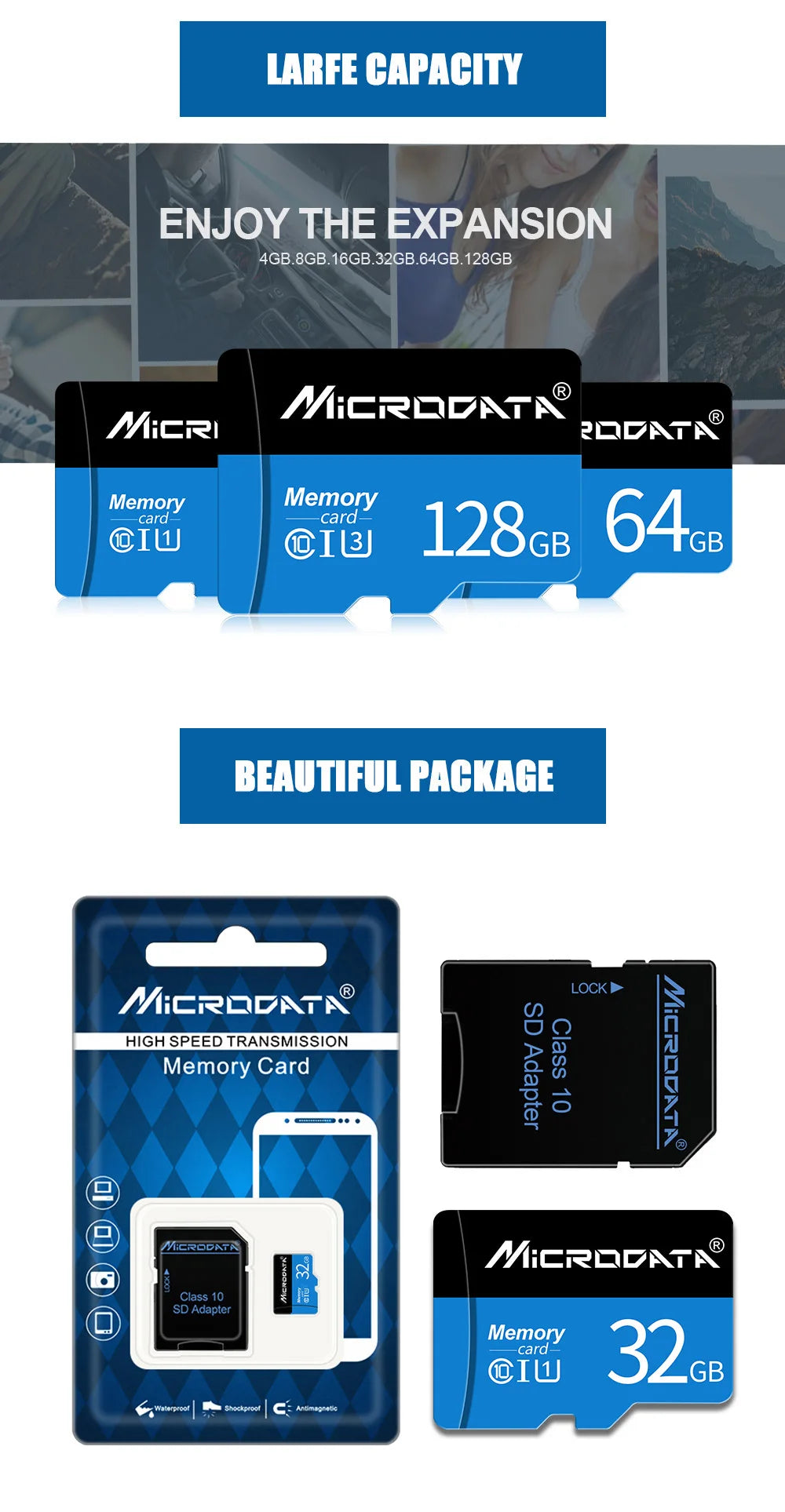 Micro TF SD Card 8GB 32GB 64GB 128GB 256GB Class 10 TF Flash Memory Card Mini SD 16GB Mini SD Card for Smartphone/Camera