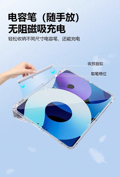 Suitable for 26Ipad12Th Generation Protective Case 3+Y Type Air8/7 Acrylic 10.5 Anti-Bending Pen Slot 11Th Generation Case Back Card