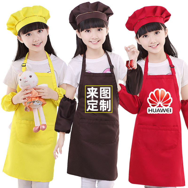 Children's apron painting clothes kindergarten painting art waterproof overcoat logo printing children's baking apron
