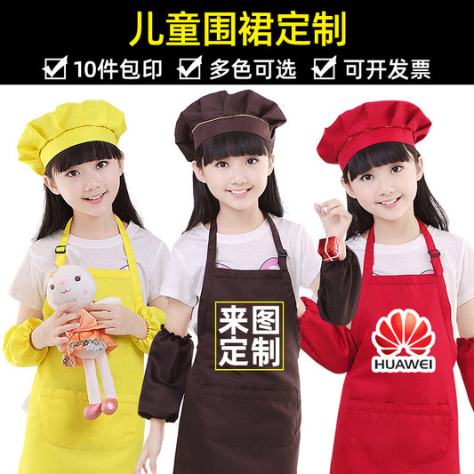 Children's apron painting clothes kindergarten painting art waterproof overcoat logo printing children's baking apron