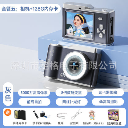 New Cross-Border D05 Children's Camera for School Students, Portable High-Definition Digital Wholesale Retro Ccd Compact Camera with Telephoto Lens