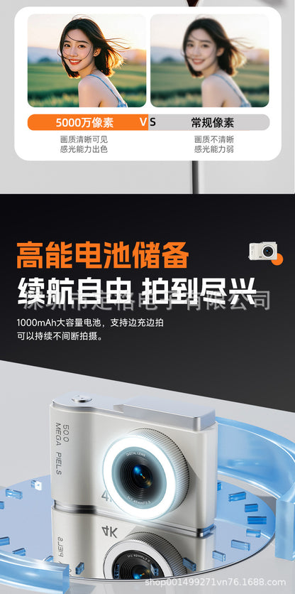 New Cross-Border D05 Children's Camera for School Students, Portable High-Definition Digital Wholesale Retro Ccd Compact Camera with Telephoto Lens