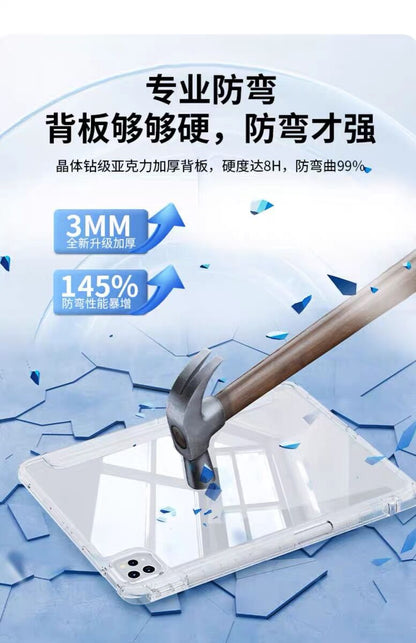 Suitable for 26Ipad12Th Generation Protective Case 3+Y Type Air8/7 Acrylic 10.5 Anti-Bending Pen Slot 11Th Generation Case Back Card