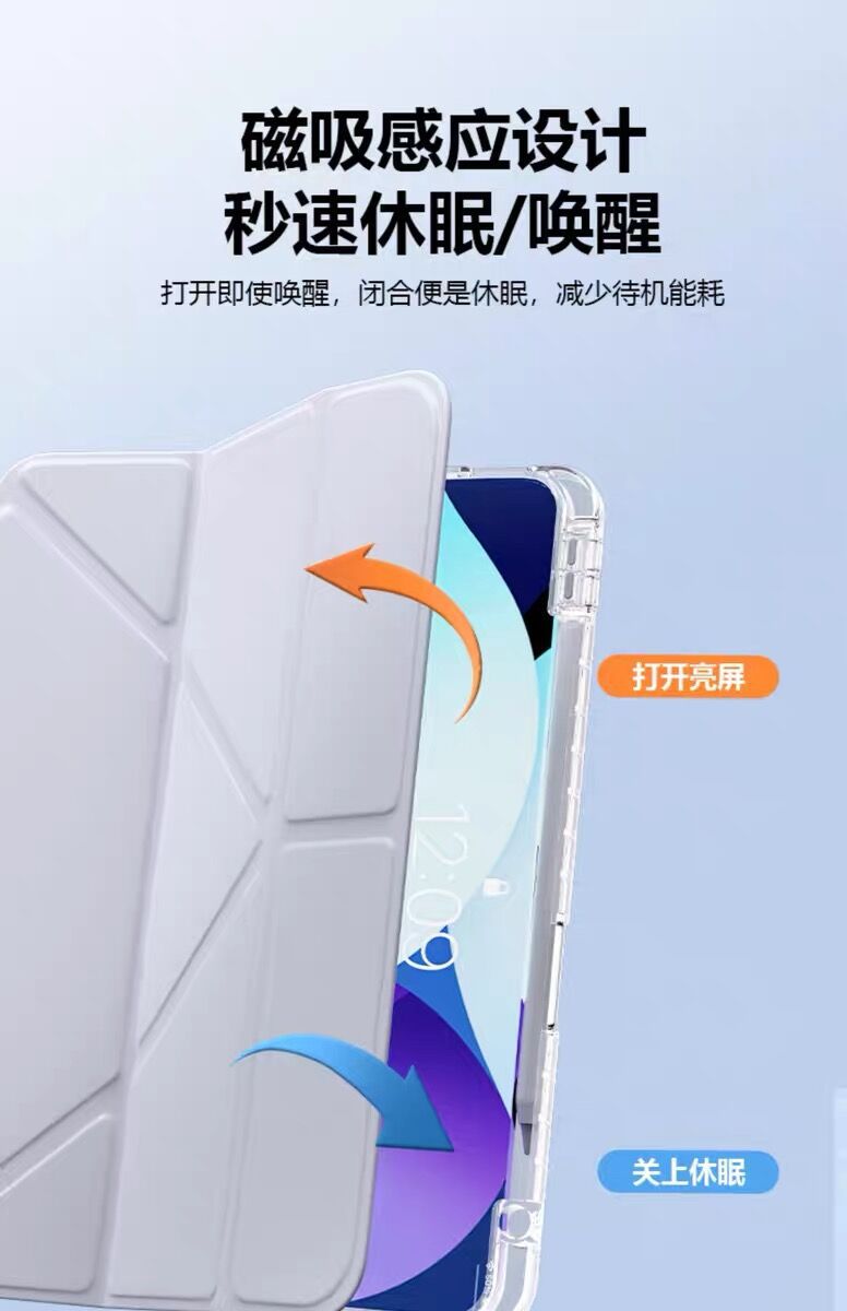 Suitable for 26Ipad12Th Generation Protective Case 3+Y Type Air8/7 Acrylic 10.5 Anti-Bending Pen Slot 11Th Generation Case Back Card