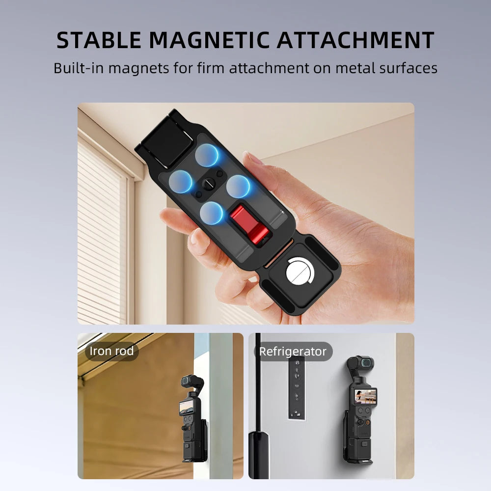 BRDRC Magnetic Quick Release Tripod for DJI Pocket 4/Pocket 3 Foldable Metal  Photography Tripod with Hidden Hook for Travel