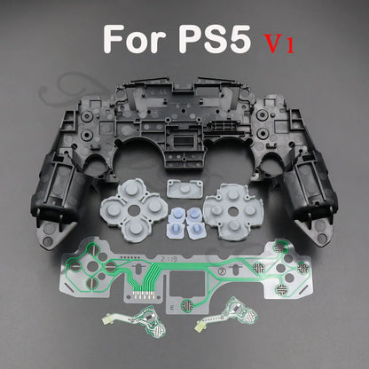 1set For PS5 V1 V2 V3 BDM-010/020/030 Controller Gamepad Middle Frame Bracket Conductive Film & Button Conductive Rubber Pad