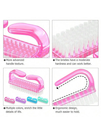 4pcs/Set Nail Art Tools Kit With Large Nail Polish Brush, Dust Brush, Cleaning Brush And Cuticle Pusher
