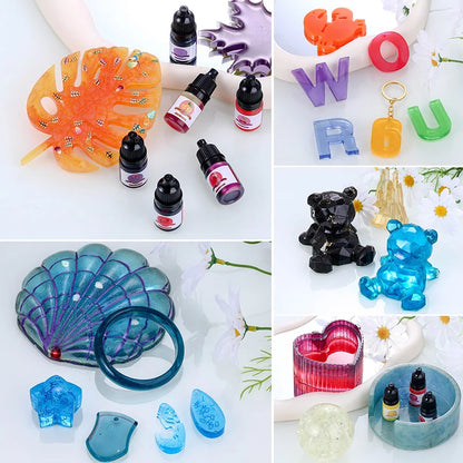Epoxy Resin Color Pigment 24 Vivid Colors Liquid Epoxy Pigment Highly Concentrated Translucent Resin Dye for Art DIY Jewelry