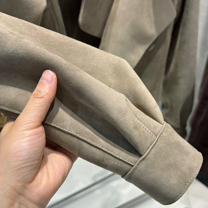 YOLOAgain 2025 Spring Loose Oversized Real Leather Jacket Women Streetwear