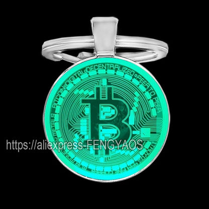 Fashion Bitcoin Keychains House Metal Pendant Classic Men's Women's Keyring Key Holder for Keys