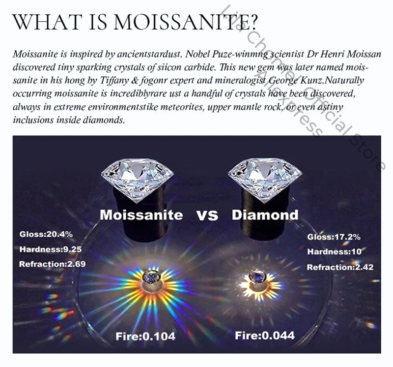 Daughter Birthday 18K White Gold Girl Friend Valentine's Day 0.6CT Moissanite Diamond Women Wedding PT950 Christmas Gift Jewelry
