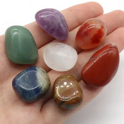 Colorful Irregular Natural Crystal Yoga Stone Seven Chakras Pendant Set Crushed Stone Resin Necklace Pendants Jewelry Making DIY