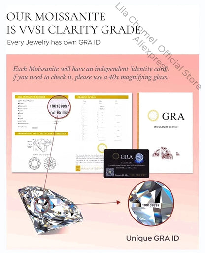 Daughter Birthday 18K White Gold Girl Friend Valentine's Day 0.6CT Moissanite Diamond Women Wedding PT950 Christmas Gift Jewelry