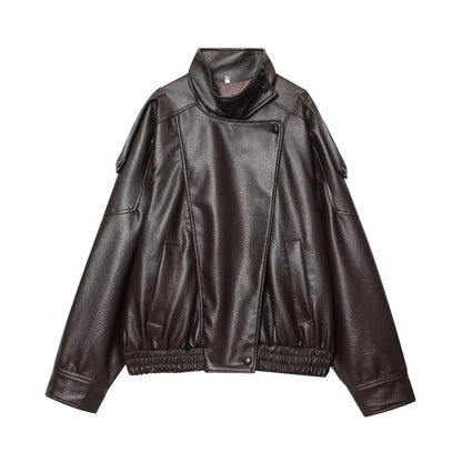 Autumn Winter Women Leather Jacket 2025 Loose Causal PU Faux Leather Jackets Coat Fashion Street Motorcycle Jackets