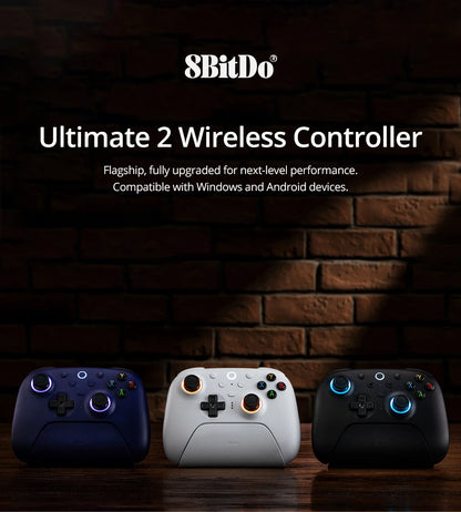 8BitDo Ultimate 2 Wireless Controller Gamepad With 8Speed Exclusive Technology TMR RGB Lighting Joysticks for PC Android