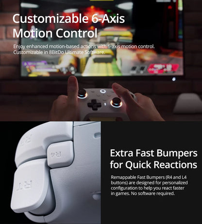 8BitDo Ultimate 2 Wireless Controller Gamepad With 8Speed Exclusive Technology TMR RGB Lighting Joysticks for PC Android