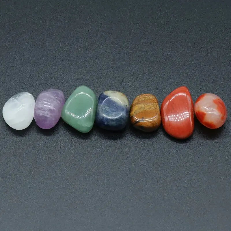 Colorful Irregular Natural Crystal Yoga Stone Seven Chakras Pendant Set Crushed Stone Resin Necklace Pendants Jewelry Making DIY