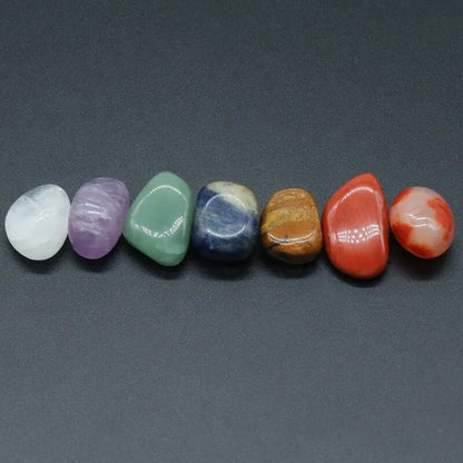 Colorful Irregular Natural Crystal Yoga Stone Seven Chakras Pendant Set Crushed Stone Resin Necklace Pendants Jewelry Making DIY