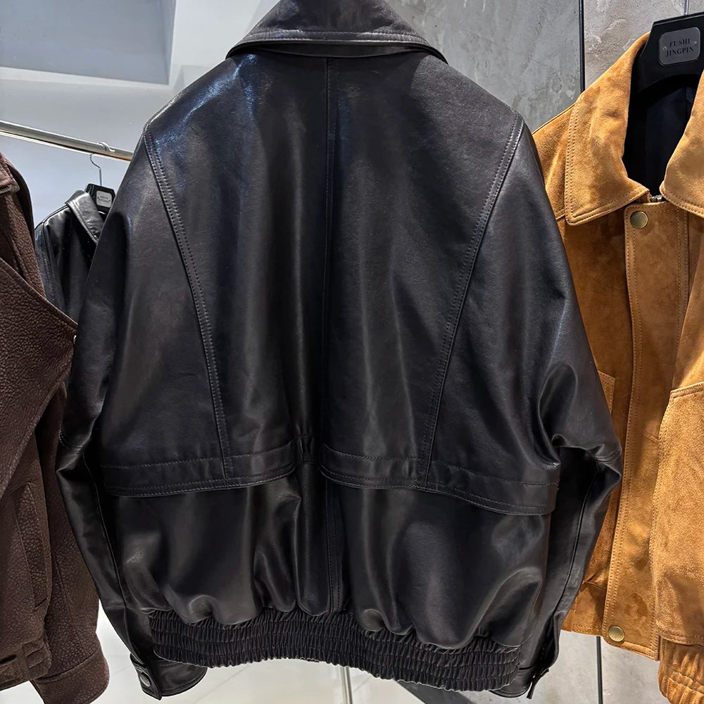YOLOAgain Chocolate Brown Suede Jacket Women Real Leather Jacket Female
