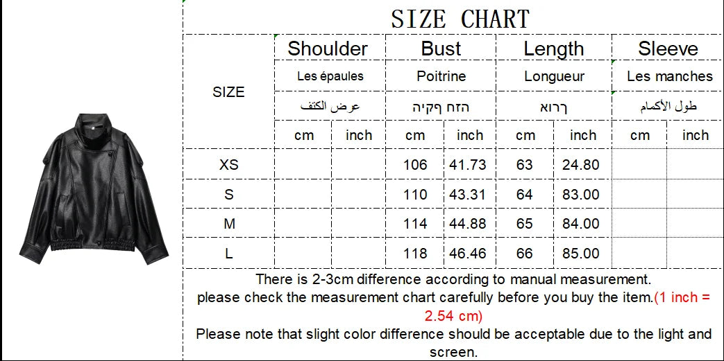 Autumn Winter Women Leather Jacket 2025 Loose Causal PU Faux Leather Jackets Coat Fashion Street Motorcycle Jackets