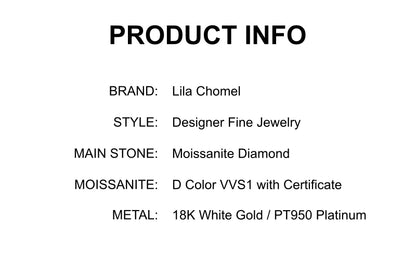 Daughter Birthday 18K White Gold Girl Friend Valentine's Day 0.6CT Moissanite Diamond Women Wedding PT950 Christmas Gift Jewelry