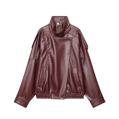 Autumn Winter Women Leather Jacket 2025 Loose Causal PU Faux Leather Jackets Coat Fashion Street Motorcycle Jackets