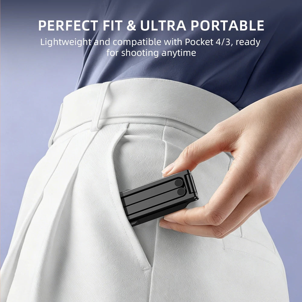 BRDRC Magnetic Quick Release Tripod for DJI Pocket 4/Pocket 3 Foldable Metal  Photography Tripod with Hidden Hook for Travel
