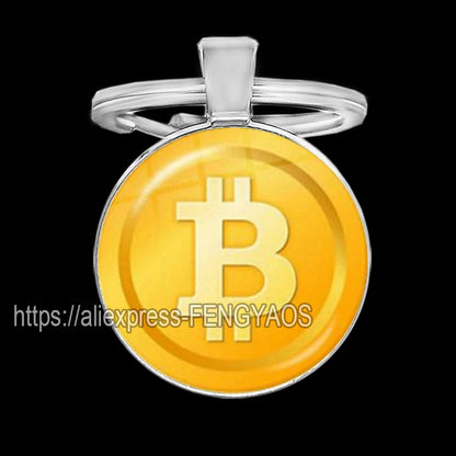 Fashion Bitcoin Keychains House Metal Pendant Classic Men's Women's Keyring Key Holder for Keys