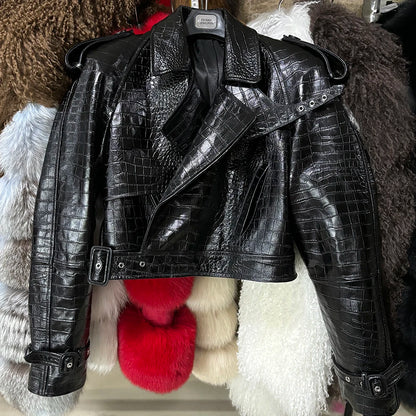 YOLOAgain Long Sleeve Dark Brown Suede Jacket Women Real Leather Jacket