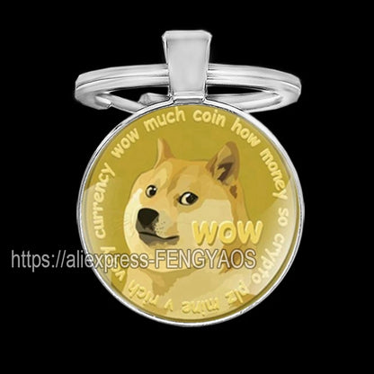 Fashion Bitcoin Keychains House Metal Pendant Classic Men's Women's Keyring Key Holder for Keys