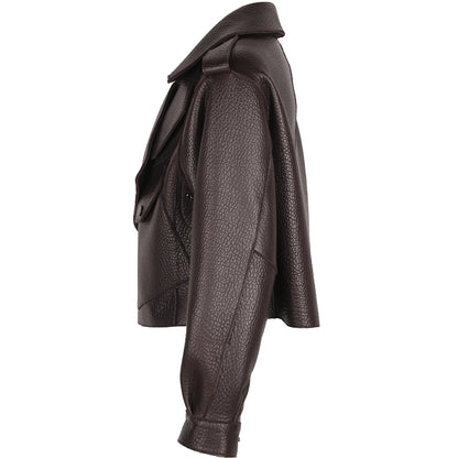 YOLOAgain 2025 Spring Loose Oversized Real Leather Jacket Women Streetwear