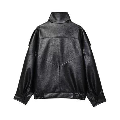 Autumn Winter Women Leather Jacket 2025 Loose Causal PU Faux Leather Jackets Coat Fashion Street Motorcycle Jackets