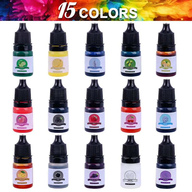 Epoxy Resin Color Pigment 24 Vivid Colors Liquid Epoxy Pigment Highly Concentrated Translucent Resin Dye for Art DIY Jewelry