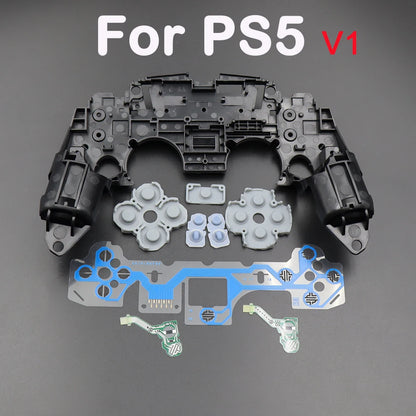 1set For PS5 V1 V2 V3 BDM-010/020/030 Controller Gamepad Middle Frame Bracket Conductive Film & Button Conductive Rubber Pad