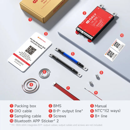 Daly Smart BMS 4S 6S 8S 12S 13S 14S 16S 17S 20S 24S Bluetooth UART BMS 30A 40A 60A 80A 100A 150A 200A Lifepo4 Li-Ion LTO Battery