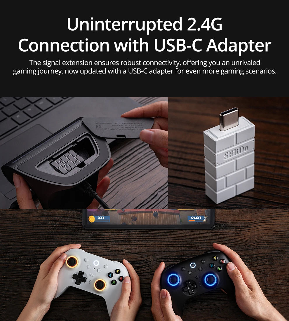 8BitDo Ultimate 2 Wireless Controller Gamepad With 8Speed Exclusive Technology TMR RGB Lighting Joysticks for PC Android