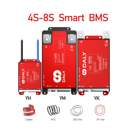 Daly Smart BMS 4S 6S 8S 12S 13S 14S 16S 17S 20S 24S Bluetooth UART BMS 30A 40A 60A 80A 100A 150A 200A Lifepo4 Li-Ion LTO Battery