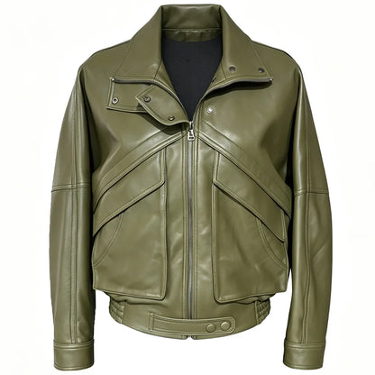 YOLOAgain Chocolate Brown Suede Jacket Women Real Leather Jacket Female