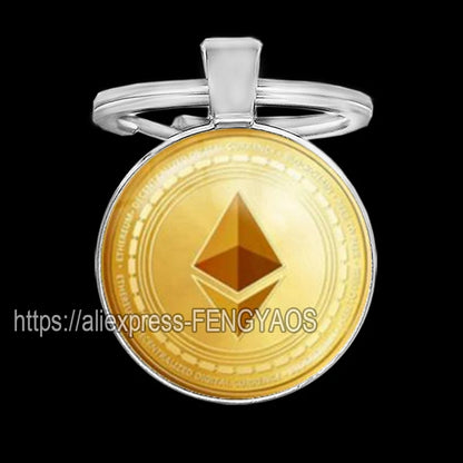 Fashion Bitcoin Keychains House Metal Pendant Classic Men's Women's Keyring Key Holder for Keys
