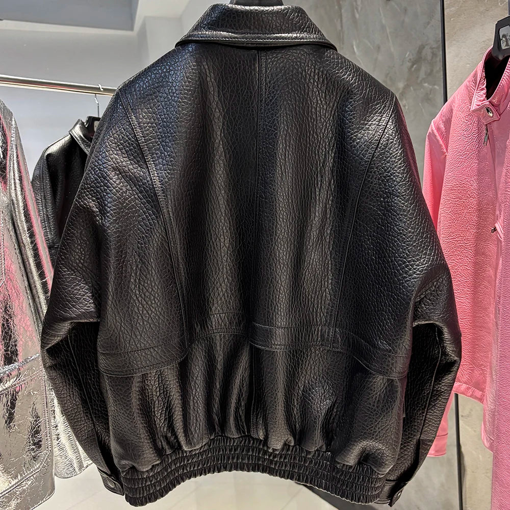YOLOAgain Chocolate Brown Suede Jacket Women Real Leather Jacket Female