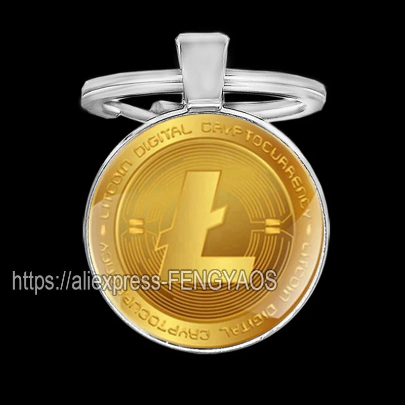 Fashion Bitcoin Keychains House Metal Pendant Classic Men's Women's Keyring Key Holder for Keys