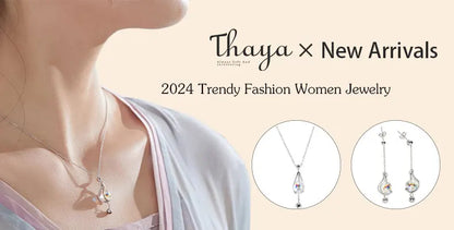 Thaya S925 Streling Silver Women Earrings Asymmetrical Fashion Earrings For Women 2024 Trending Engagement Party Fine Jewelry