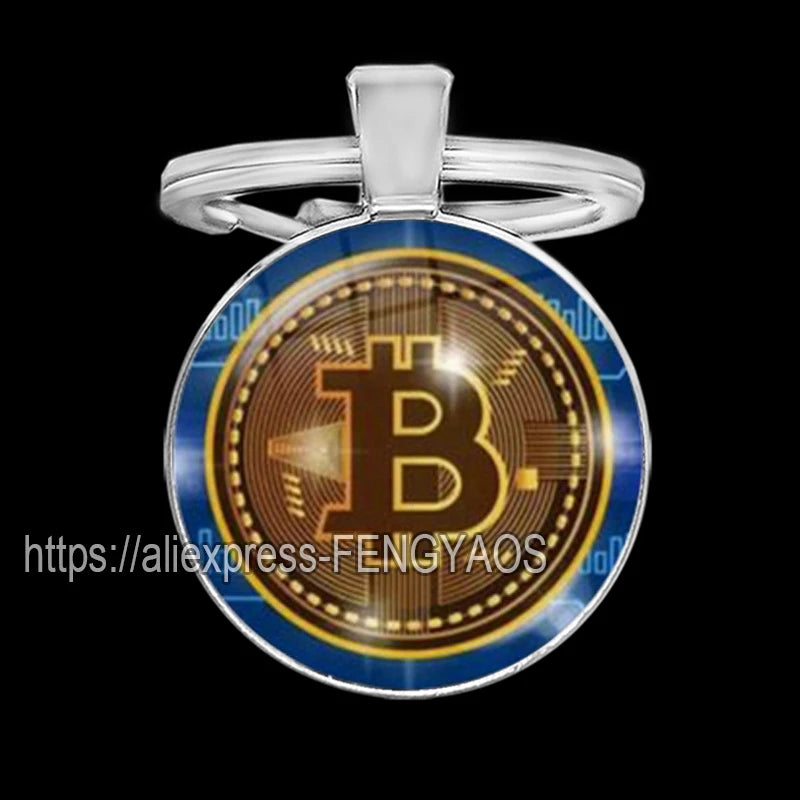 Fashion Bitcoin Keychains House Metal Pendant Classic Men's Women's Keyring Key Holder for Keys