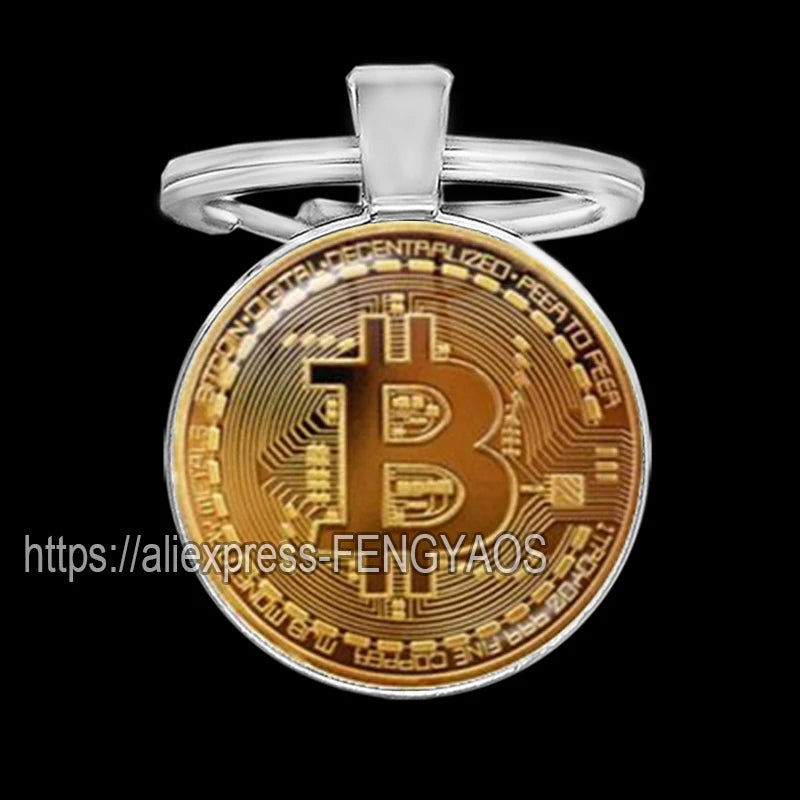 Fashion Bitcoin Keychains House Metal Pendant Classic Men's Women's Keyring Key Holder for Keys
